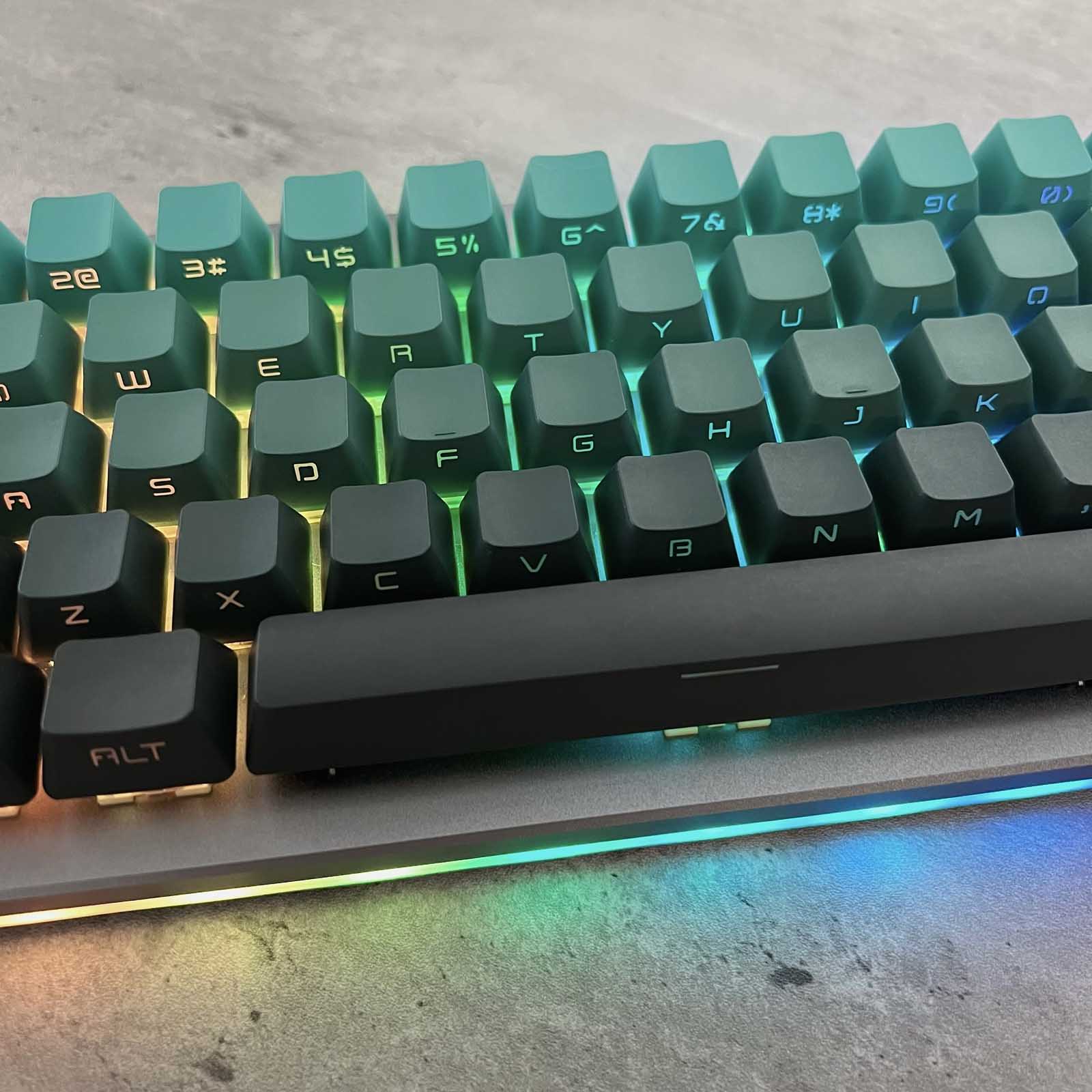 Gradient Green Side-Printed Keycap Set