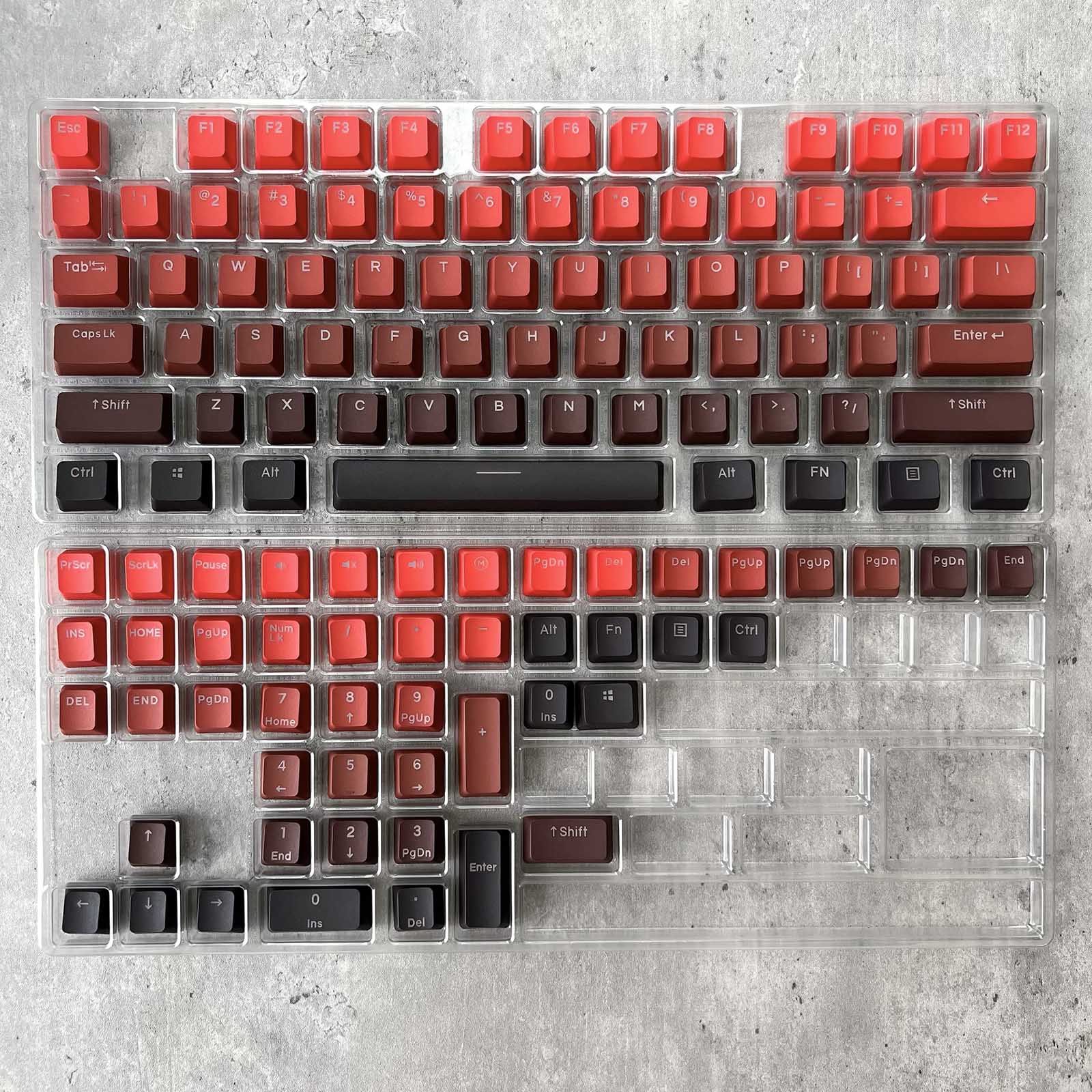 Gradient Black and Red Keycap Set
