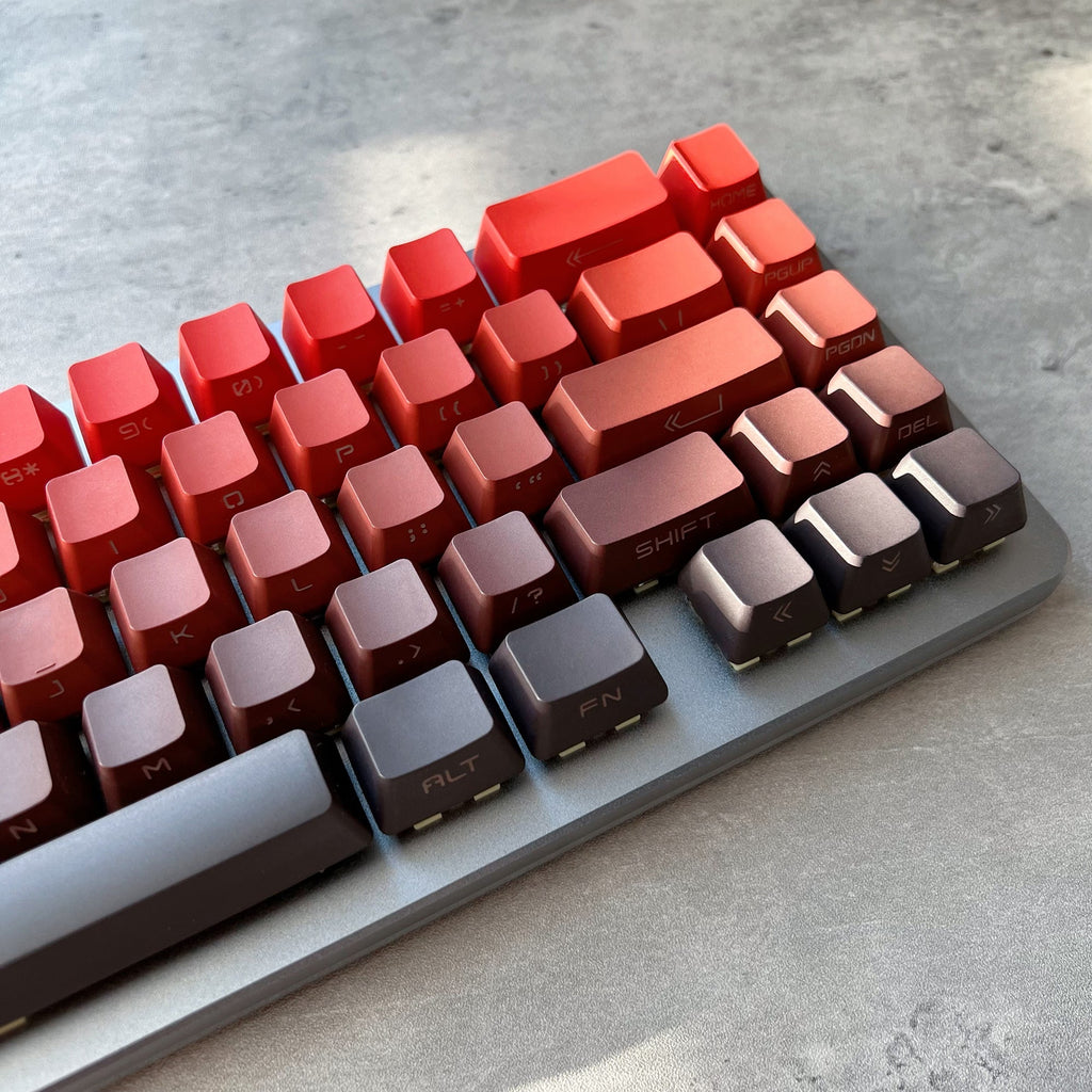 Gradient Black and Red Side-Printed Keycap Set