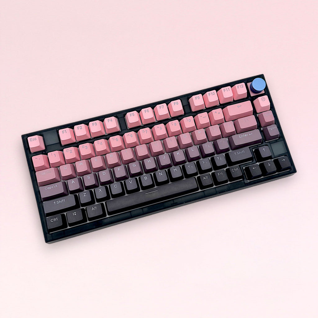 Gradient Black and Pink Keycap Set